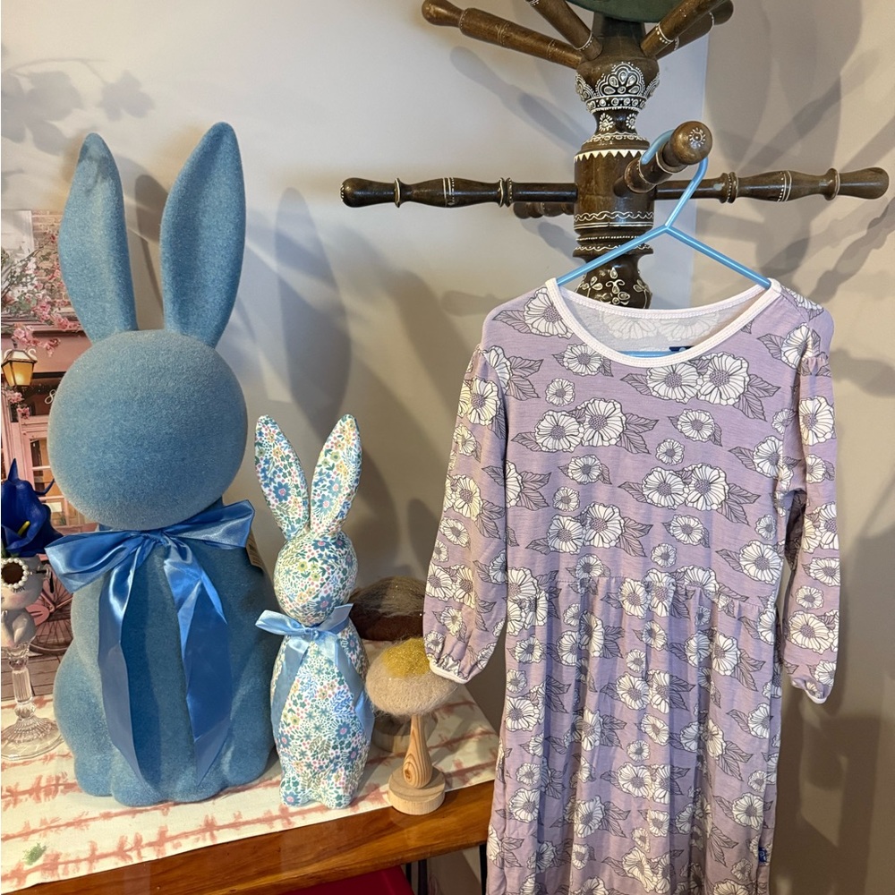 Casual Purple and White Floral Dress 4T